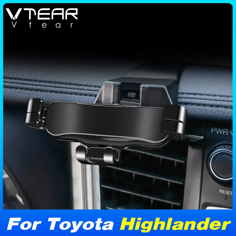 

Vtear Car Air Outlet Mobile Phone Holder 360 Degree Rotation Hands-Free Cell Phone Stand Auto Parts For Toyota Highlander 09-23