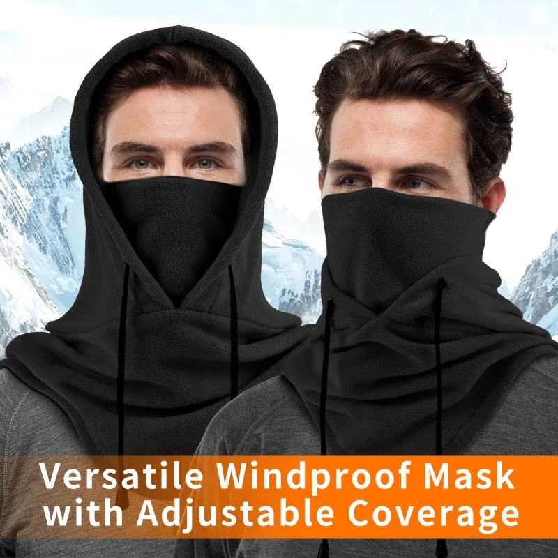 Outdoor Winter Thermal Fleece Balaclava Scarf Ski Face Mask Neck Warmer Snood Hood Hat Windproof Cold Warm Riding Cap Sports