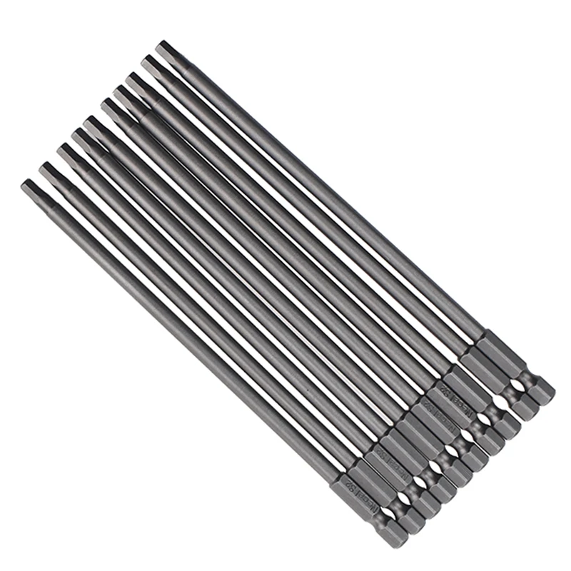 10pcs 150mm/200mm Hex Head Allen Wrench Drill Bit Set Long Allen Screwdriver Bits Magnetic Tips Hex Key Screwdriver Socket Bits