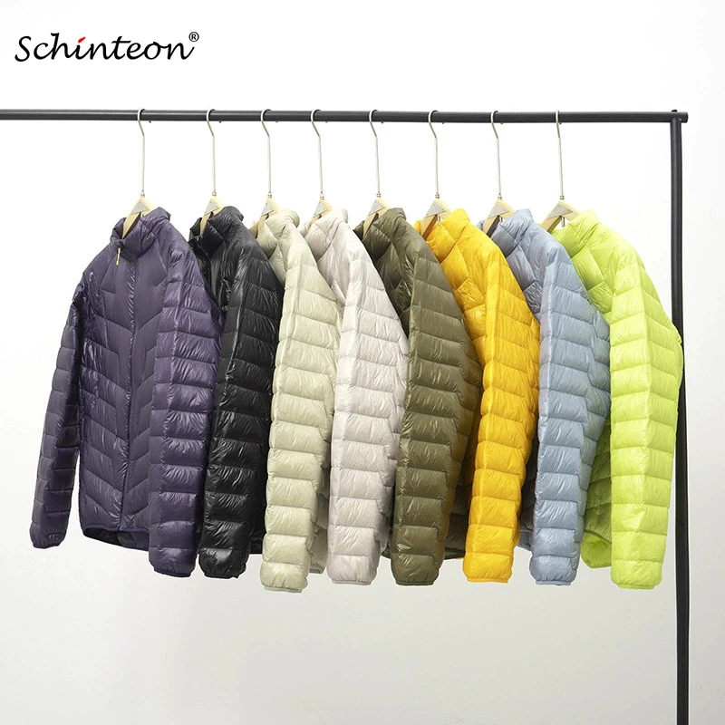 

Schinteon Men's Ultralight 90% White Duck Down Jacket Stand Collar Casual Fashion Warm Outwear Autumn Winter Coat 2026 New