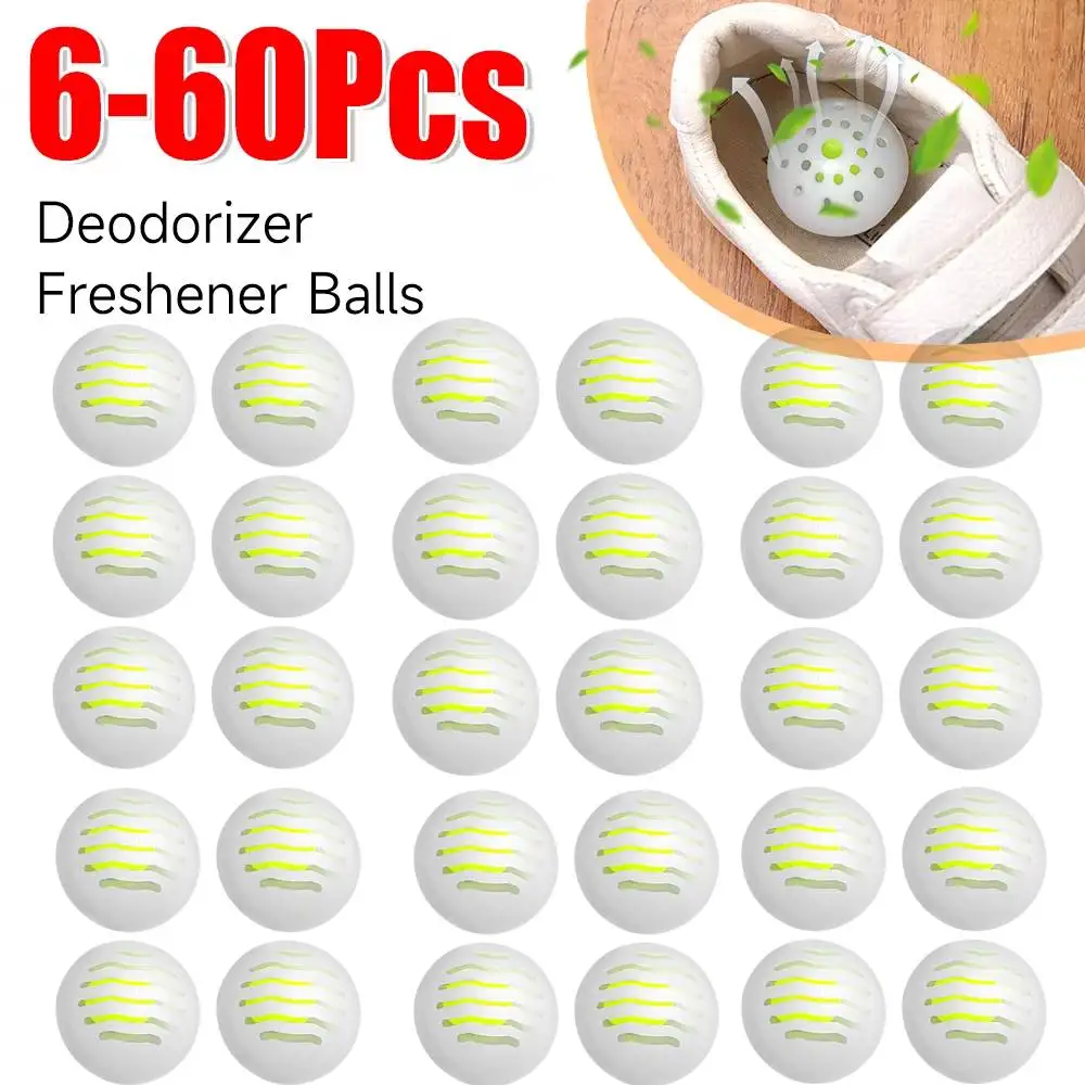 6-60PC Deodorant Ball Jasmine Scent Fresheners Footwear Shoe Closet Toilet Deodorization Long-lasting Aromatic For Shoe