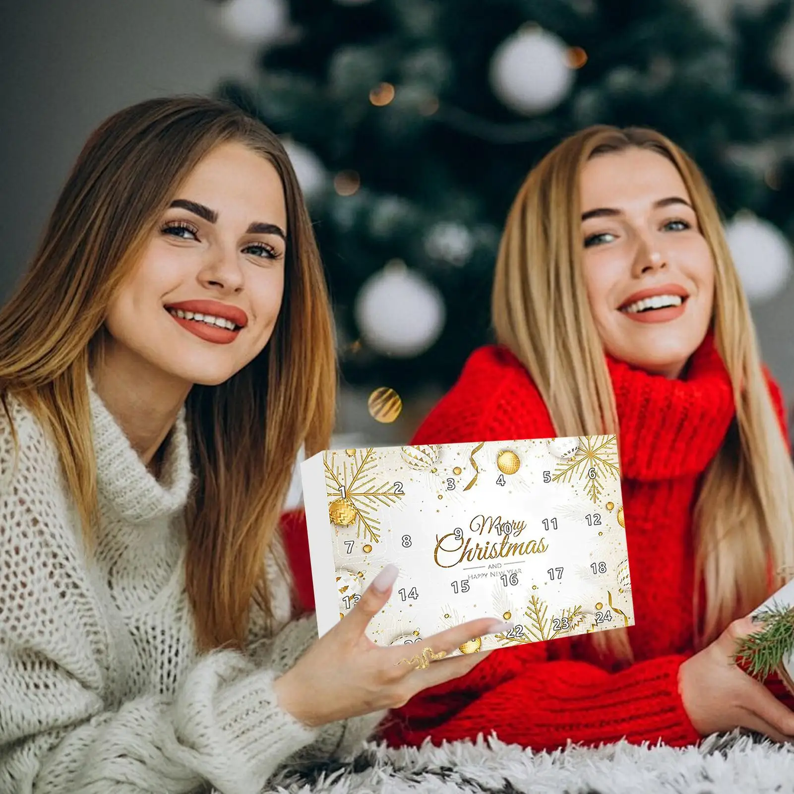 

Рождественский календарь обратного отсчета, 24-дневные ювелирные изделия, модный браслет с обратным отсчетом для женщин, девочек, дочек, подруг, праздничная вечеринка, дата