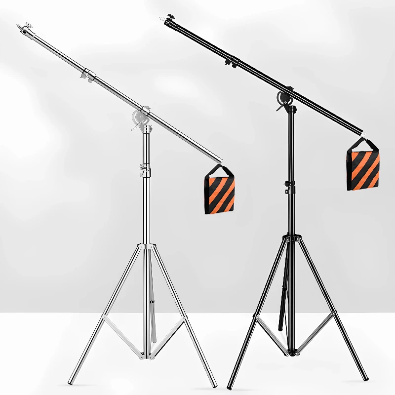 4 meters integrated dual-purpose ceiling light stand, multi-functional photography light stand, horizontal arm telescopic