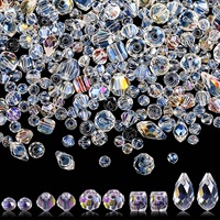 300pcs Mixed Geometric Crystal Glass Beads Bulk Various Glass Beads For DIY Jewelry Bracelet Necklace Accessories Decoration