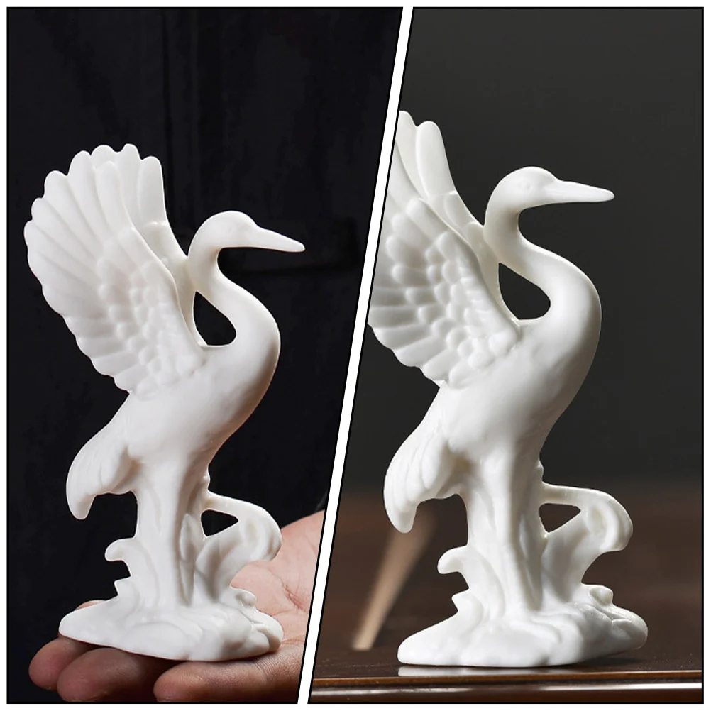 

Ceramic White Crane Ornament High Grade Craft Home Office Decoration Desktop Handicraft Unique Gift