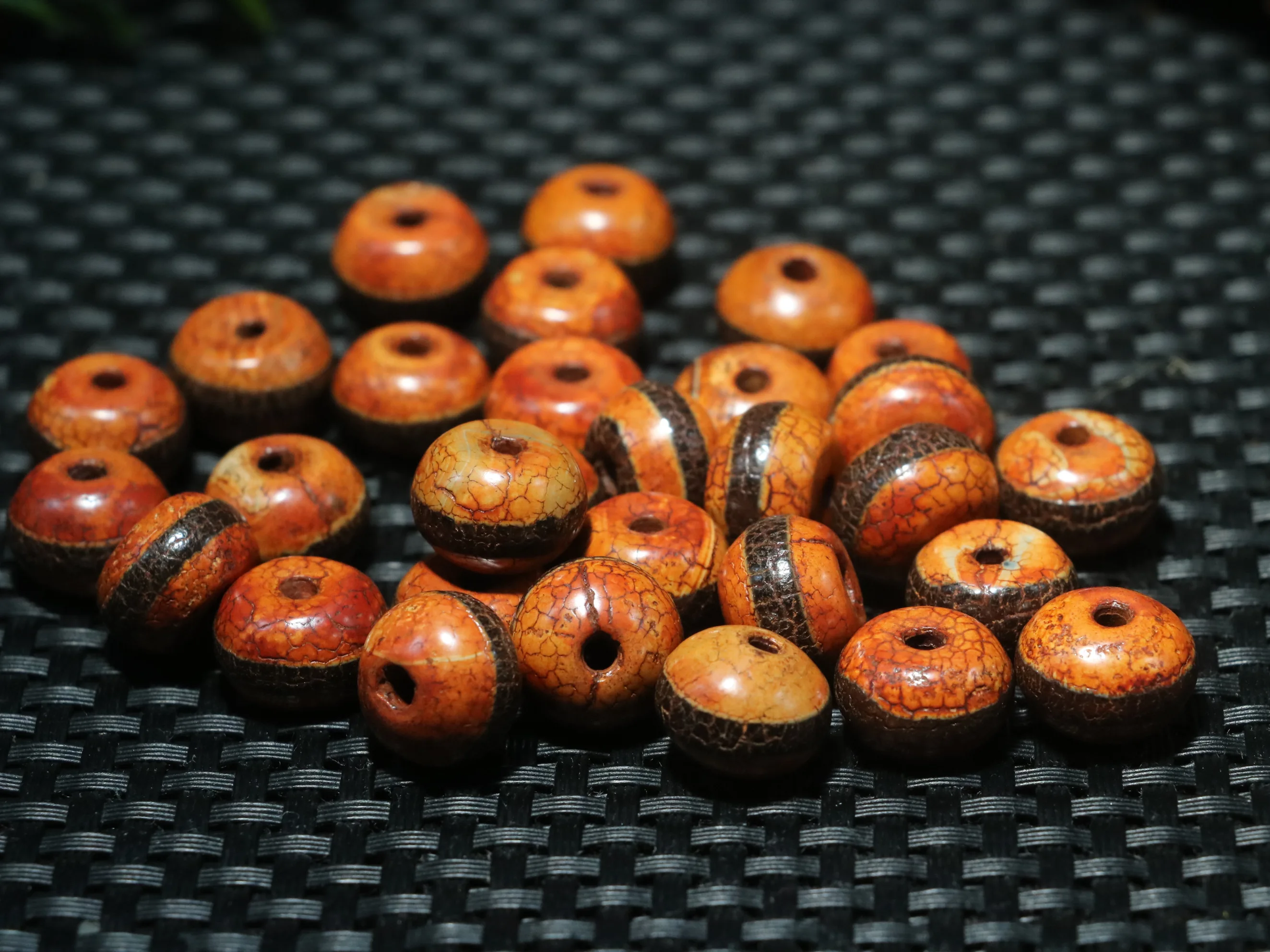 Royal  Energy Tibetan Old Agate 1 Line Healer Medicine Abacus Shape dZi Bead For DIY Timestown Sauces UPD231213A01