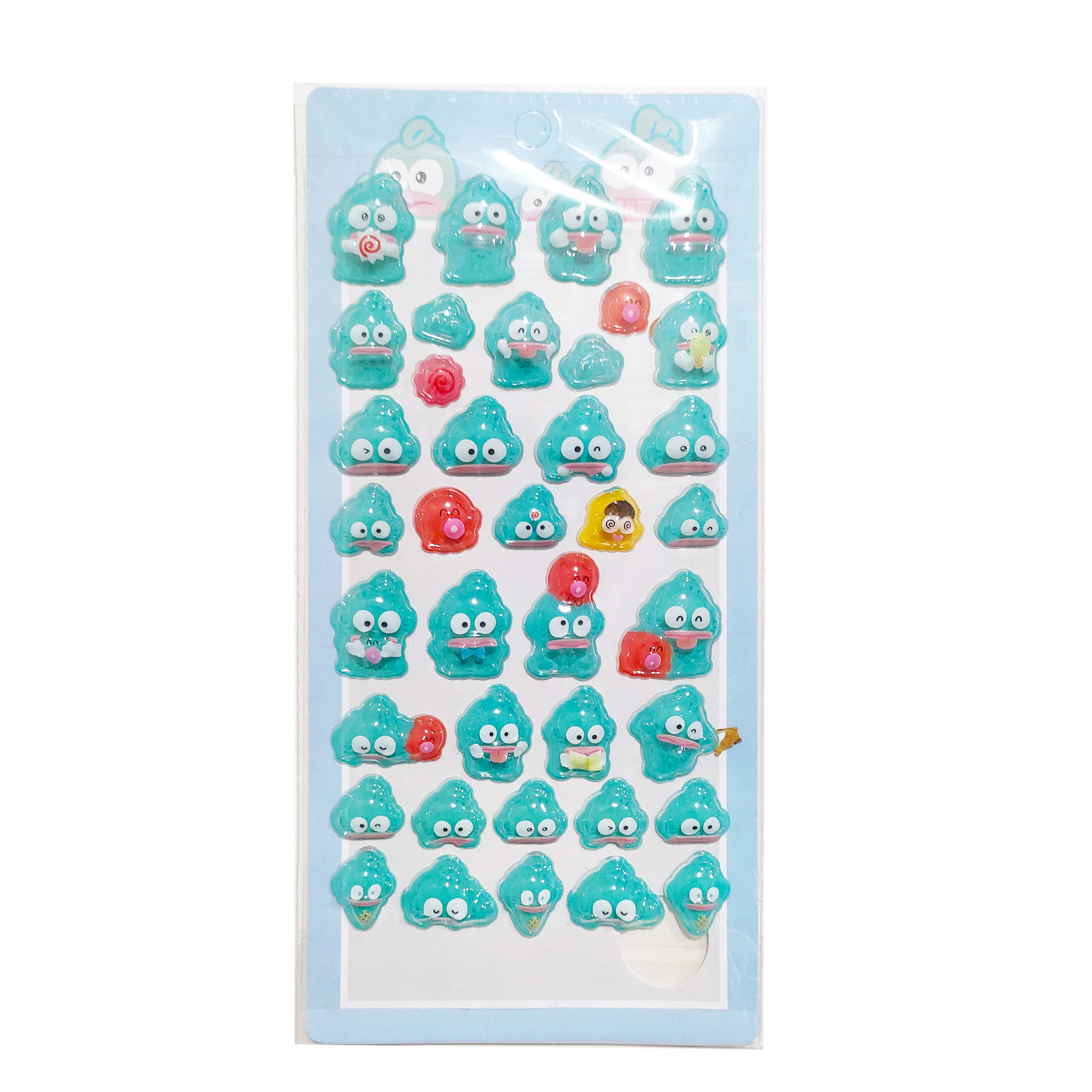 Kawaii Sanrio Hangyodon dibujos animados 3D relieve lindo pegatinas de gelatina niñas pegatina decorativa periférica creativa regalos de cumpleaños