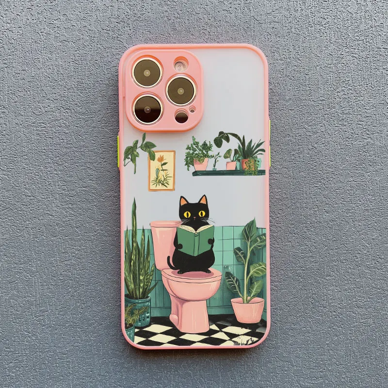 Schöne Cartoon-Katzen-Handyhülle für iPhone 17 16 15 Pro Max Plus 11 12 13 Mini 14 Pro Max XR XS X stoßfeste Rückseite – Detail 4