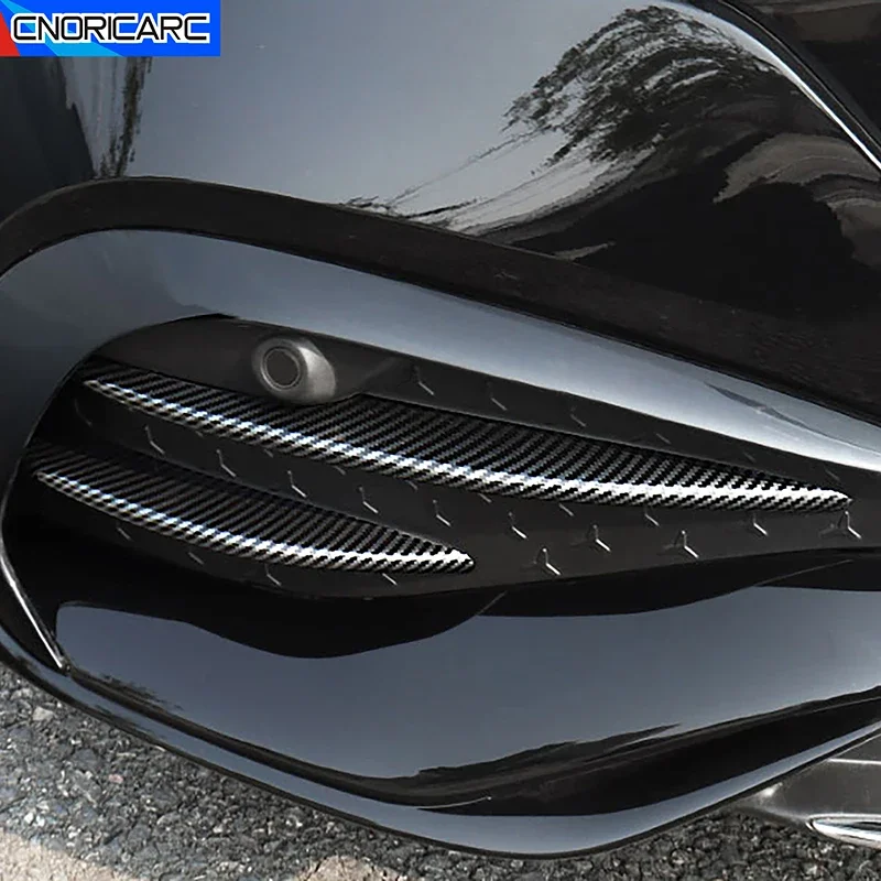 

Car Front Fog Light Trim Strip Lamp Eyebrow Cover For Mercedes Benz E Class W214 2024 Carbon Fiber Pattern Exterior Accessories