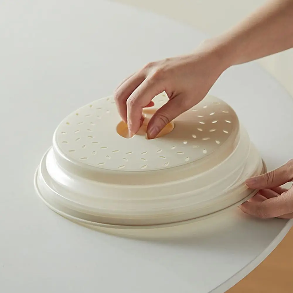 Oil-proof Microwave Splatter Cover Heat Resistant Retain Fresh Microwave Lid with Steam Drain Kitchen Gadget