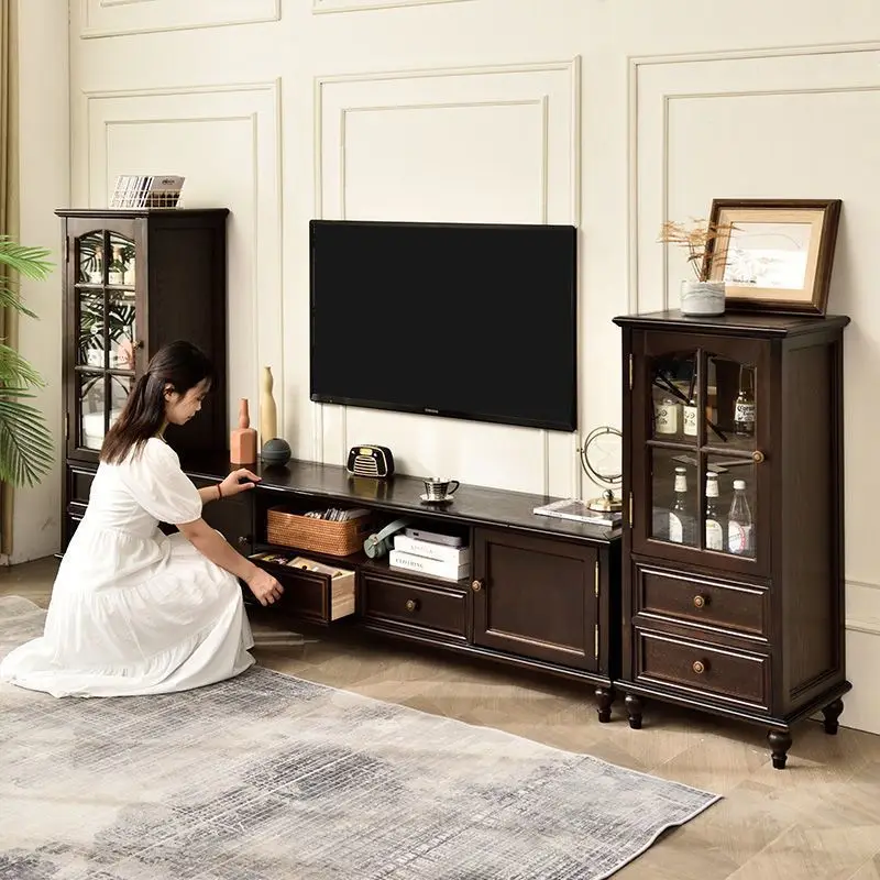 

Solid wood coffee table, TV cabinet, American combination, home small apartment TV storage cabinet, retro living room
