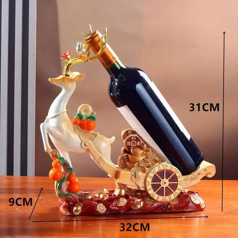 

Высококачественная винная стойка из смолы, рождественские сани с оленями и значительностью счастья и здоровья — идеальный рождественский подарок