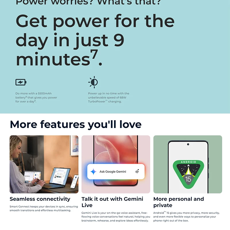 موتورولا إيدج 60 فيوجن 6.67 بوصة MediaTek Dimensity 7300 5200mAh Android 15 50MP 68W الإصدار العالمي