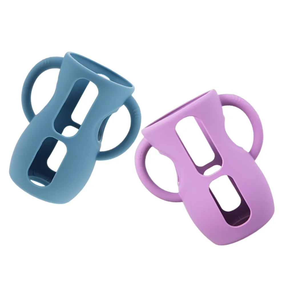 

2Pcs Baby Bottle Sleeves Silicone Protective Cover Anti Breakage Compatible Nursing Bottle Protector Soft Flexible