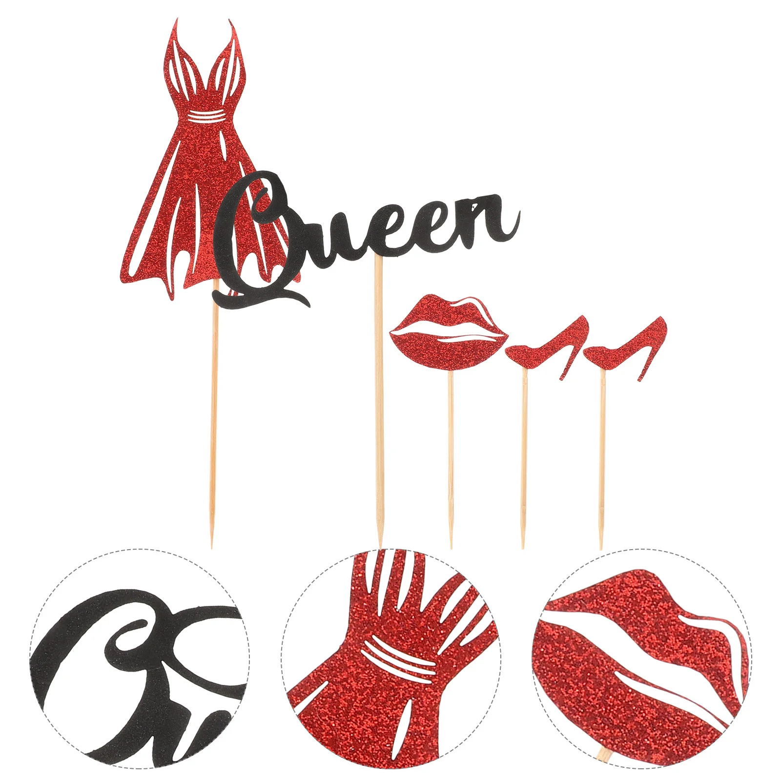 

1Set High Heels Cupcake Toppers Cake Decor Beautiful Supplies for Birthday Funny Performance Theme Events