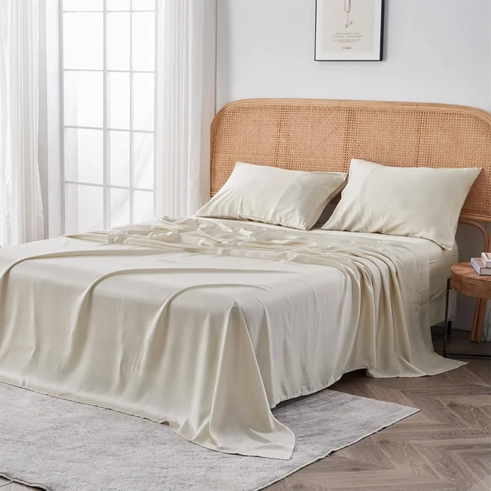 AiryWeight Tencel Sheet Set, 100% Lyocell Derived from Eucalyptus, Buttery Soft, Architectural