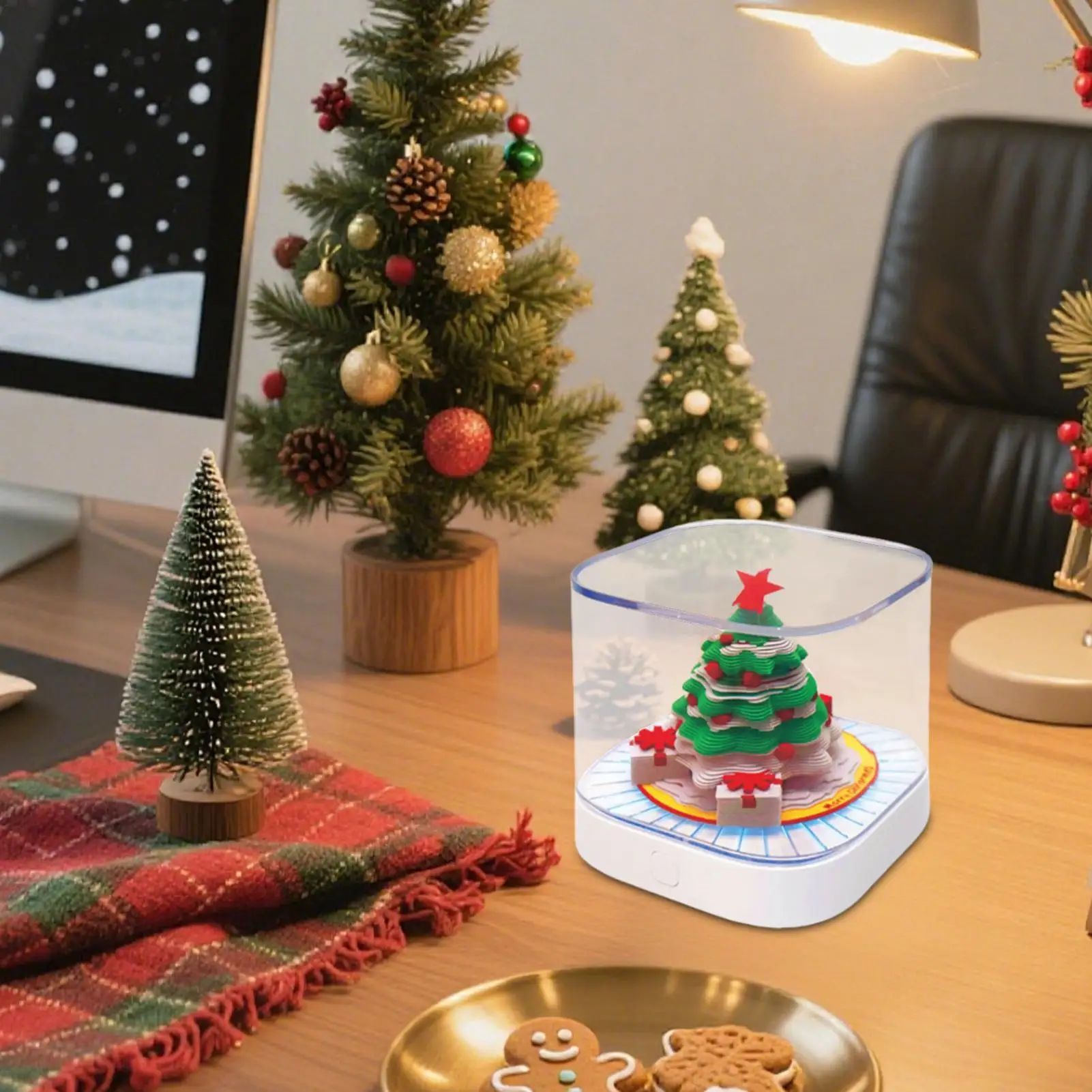 Calendario 3D Calendario Rip Away Albero di Natale 3D con luce Organizer Programma Blocco note per la gestione del tempo Pianificazione quotidiana familiare