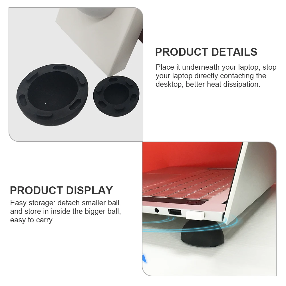 

4pcs Laptop Pad Silicone Anti-Slip Heat Dissipation Stand Riser Elevator For Notebook Laptop Accessories