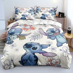 Set biancheria da letto Anime Stitch Set copripiumino trapunta stampato cartone animato 3D Federa Camera da letto per bambini Comodo arredamento per la casa