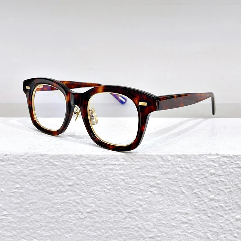 

2024 Vintage Bold Frame man Square Black Color Shades Eyewear Trendy Brand Design Acetate High Quality Women's Eyeglass Frame