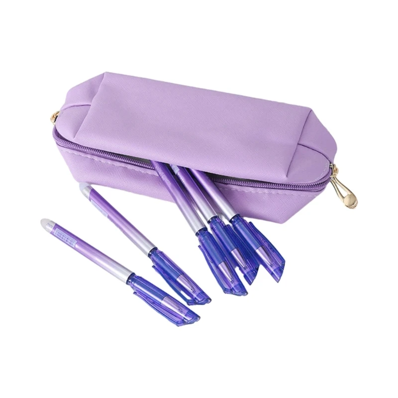 PU 필통 더블 지퍼 펜 케이스 PU 필통, 화장품 정리함