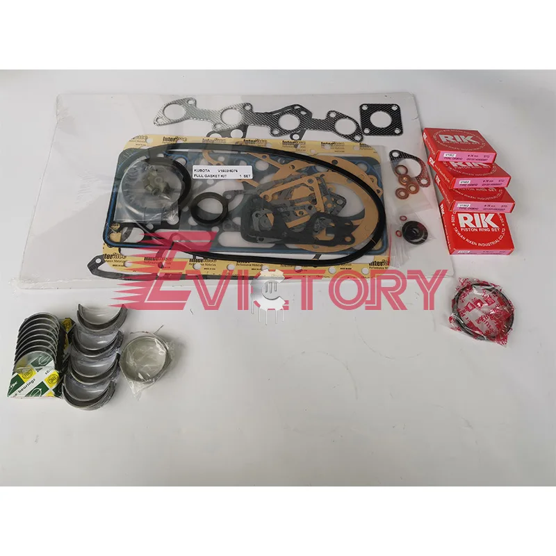 

For kubota V1502 rebuild kit overhaul gasket + engine bearing + piston ring set