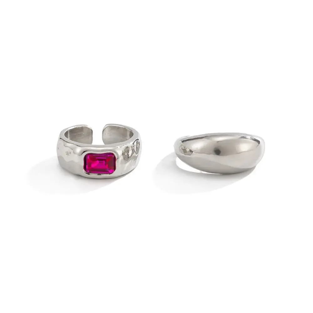 Retro Geometric Foot Ring Set Round Metal Toe Rings Punk Style Gemstone Women Foot Ring Vacation