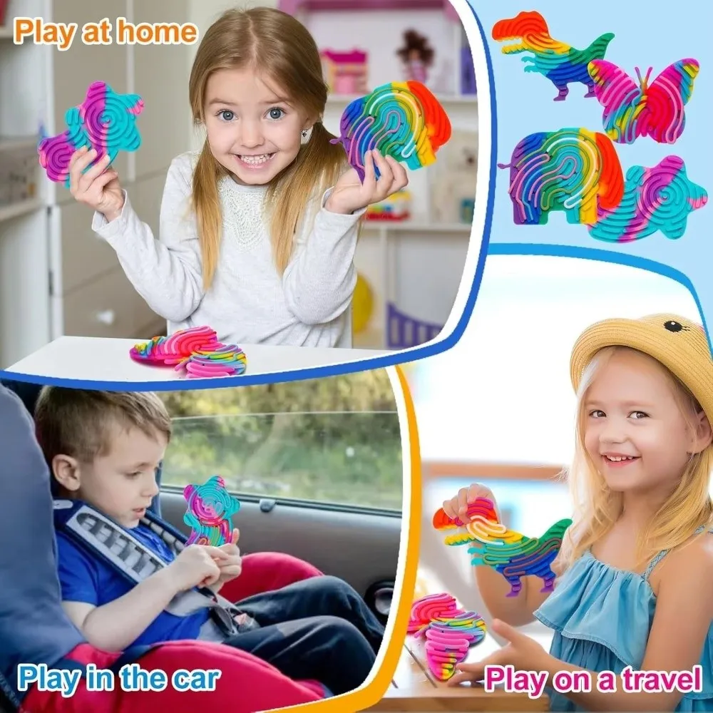 Nuevo Tablero de actividades sensoriales de dibujos animados con 11 varillas, juguetes de silicona para aliviar el estrés, juguetes educativos para niños y adultos