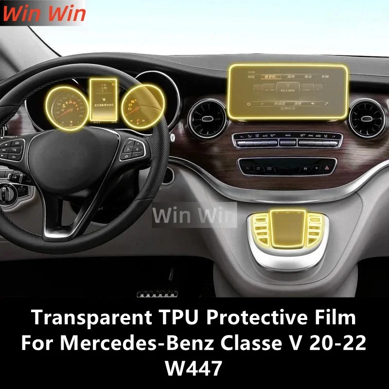 

For Mercedes-Benz Classe V 20-22 W447 Dashboard,Navigation Screen Transparent TPU Protective Film Anti-scratch Repair Film Refit