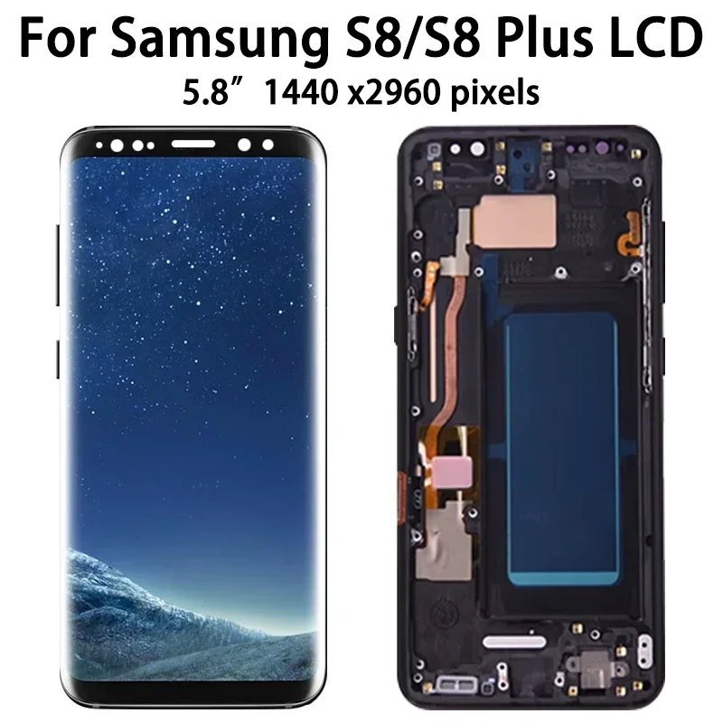 TFT Quality For Samsung S8 G950 Lcd Display Digital Touch Screen with Frame Assembly For Samsung S8+ S8 Plus G955 Display