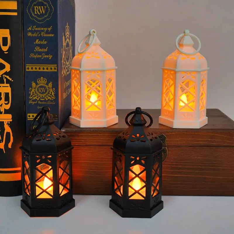 

1Pcs Retro Desktop LED Lamp, Creative Hexagonal Wind Lamp, Portable Candle & Horse Lamp, Atmosphere Decoration Gift
