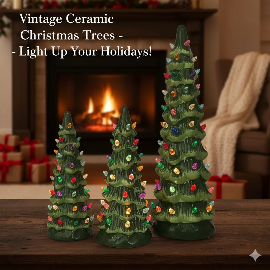 

Украшение рождественской елки из смолы со светодиодной подсветкой, зеленый дизайн в стиле ретро с красочными лампочками, праздничный декор для столешницы, Рождественский комнатный дисплей