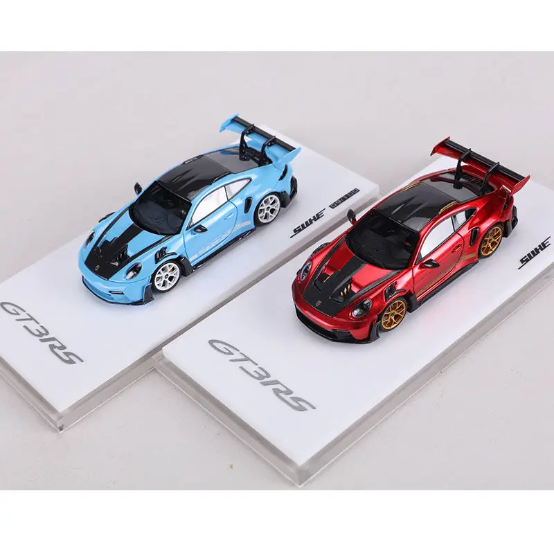 โมเดลรถ Porsche 911 GT3 RS ของเล่นรถจำลอง SUHE Diecast สเกล 1/64 ทำจากเรซิ่น ของเล่นสำหรับเด็กผู้ชาย ของขวัญ พร้อมกล่องเดิม