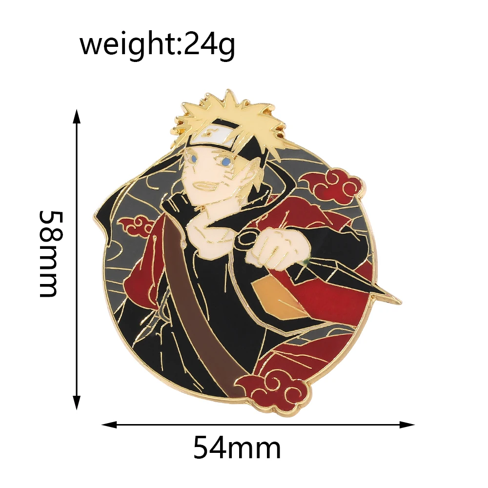 Anime Narutos Cosplay Pin Cute Cartoon Uzumaki Metal Enamel Badge Brooch Pin Collection Gift for Fans