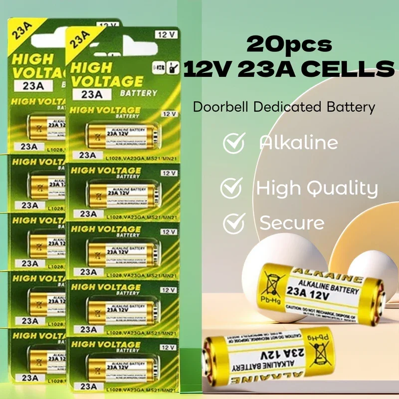 New 10PCS A23 23A 12V Alkaline Battery 23GA A23S E23A EL12 MN21 V23GA GP23A MS21 LRV08 for Doorbell Remote Control Electric Toy