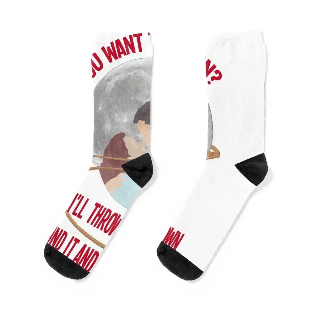 

It's a Wonderful Life (Christmas Gift) - You want the moon Socks sheer football hockey Socks Male Women's