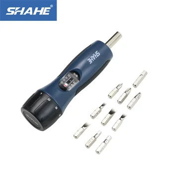 SHAHE Preset Torque Screwdriver Wrench Driver Bit Set Car Repair Maintenance Tools for Bicycle Repair 10-70 Inch Pounds