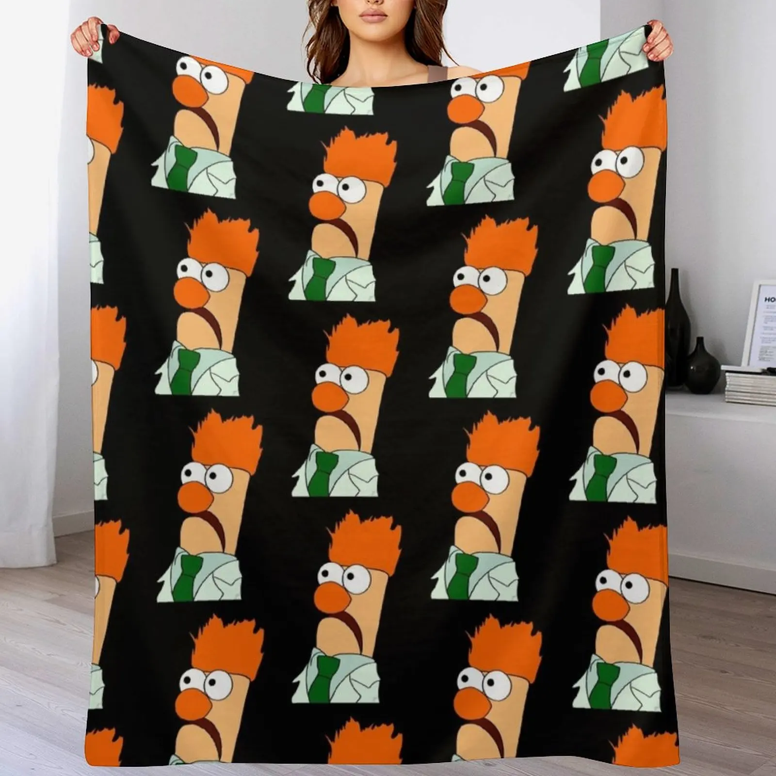 Beaker comic portrait (version 2/3 - no background) Throw Blanket