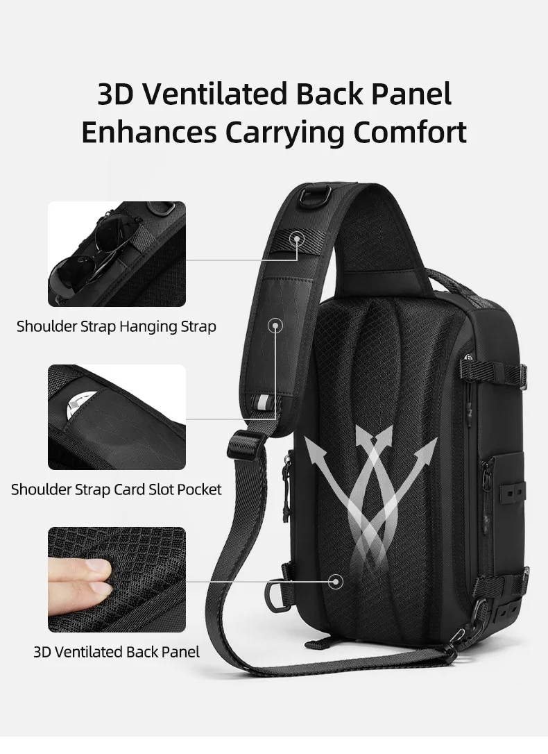 Cross Shoulder Bag Man Chest Bag Waterproof Tactical Waist Messenger Bag Zipper Fashion Outdoor