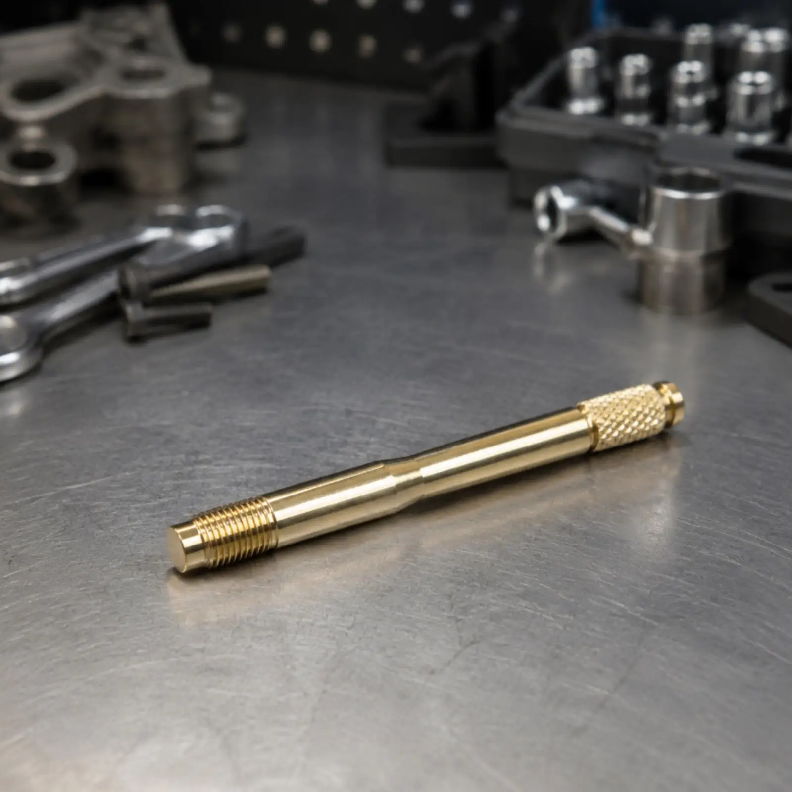 Wheel Alignment Guide Pin Stainless Steel Electroplated Gold Knurled Grip Threaded Hub Mount Tool for Vehicle Wheel Removal