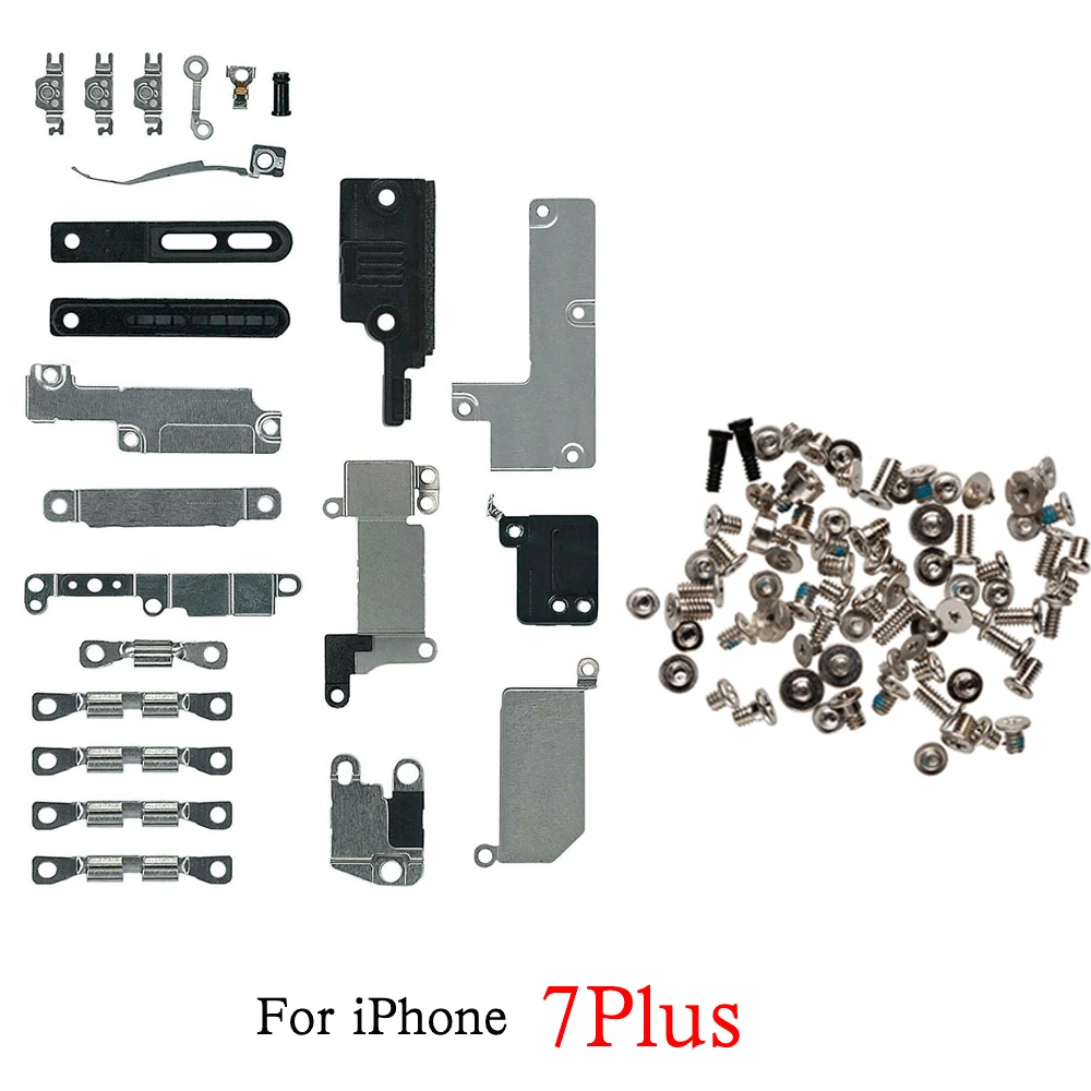 Set completo di piccole piastre di protezione per staffa interna in metallo e sostituzione di tutte le viti per iPhone 7 8 Plus