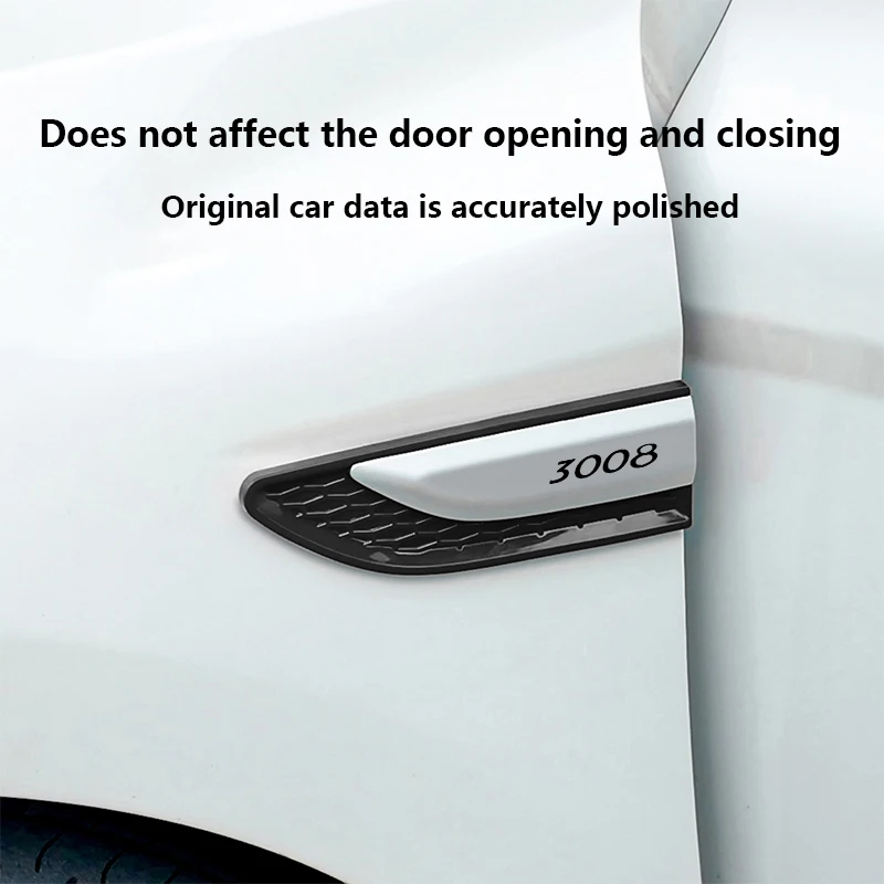 Senior sense ABS Resin Car Door Fender Blade Decal Badge Car Body Protective Sticker Decal For Peugeot 3008 Car Accessories view 3