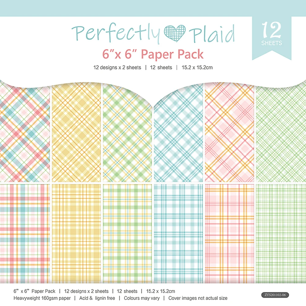 12 Pieces Of Background Paper With Colorful Checkered Patterns 6-inch Decorative Paper