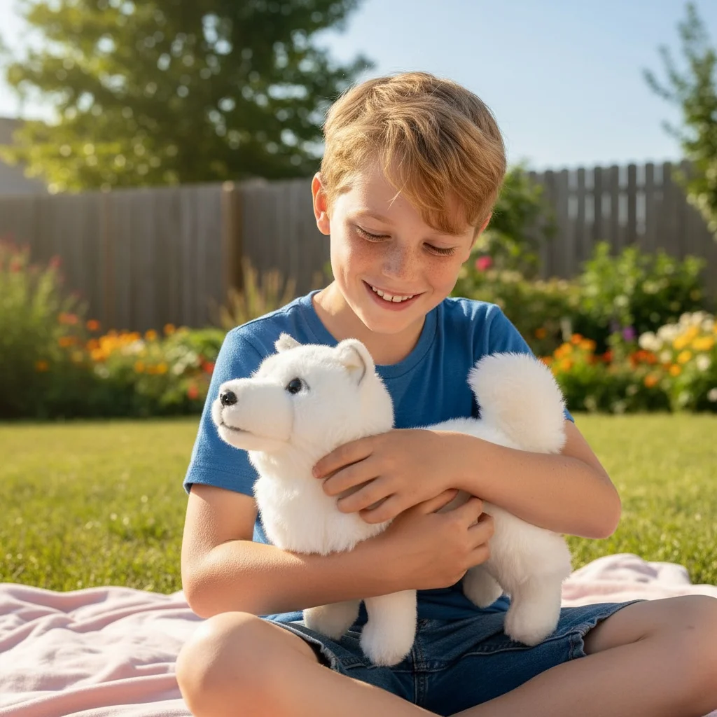 

Реалистичная плюшевая игрушка самоед, реалистичная мягкая кукла-собака, мягкая обнимающая игрушка для детей, подарок на день рождения, Рождество