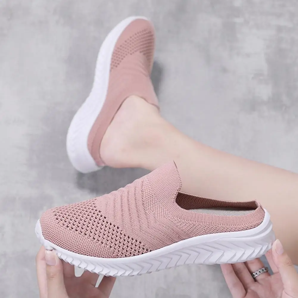 

Women Slip-On Walking Shoes Ladies Platform Mules Mesh Lightweight Slippers Wedge Female Sneaker For Indoor Outdoor Offices