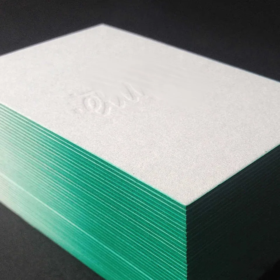 High Quality Custom Luxury Green edged Printing Business Cards With Your Own Design Thank You Card for Small Business Printer