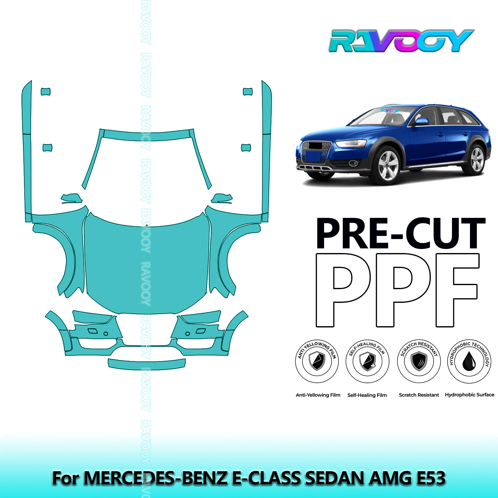 

Front Kit+Rockers Clear Bra Precut PPF Paint Protection Film For Audi A4 Allroad Prestige-Premium 2013-2016