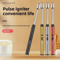 Home Portable Storage Kitchen Lighter, Windproof Arc Pulse Ignition Gun, USB Electronic Lighter 720 Degree Hose Ignition Stick