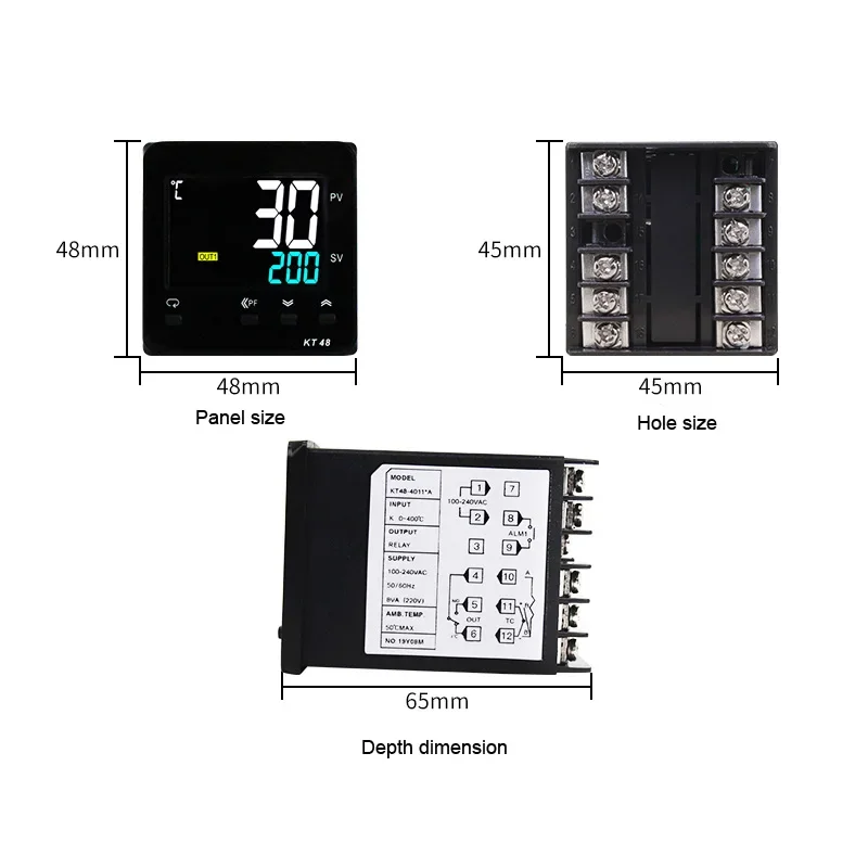 Pengukur kontrol suhu LCD, alat kontrol temperatur tampilan Digital Multi Input