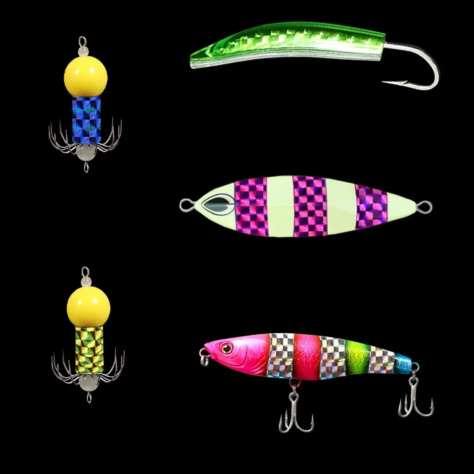 MNFT 3-teiliges holografisches Fischschuppen-Klebeband, selbstklebender reflektierender Laser-Aufkleber für die Herstellung von Angelködern, DIY-Dekoration für harte Köder – Detail 3
